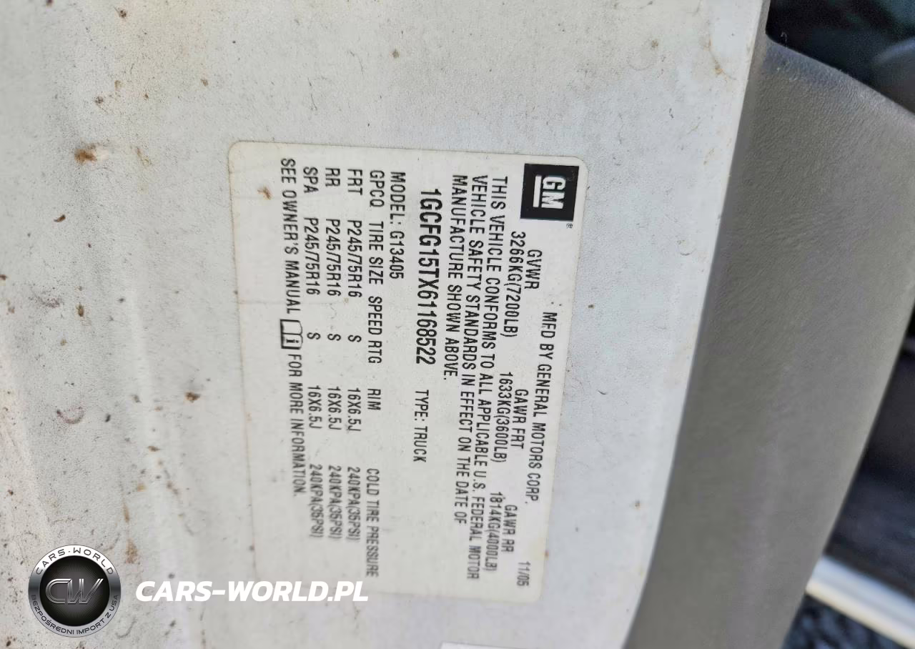 2006 Chevrolet Express 1500 Delivery Van VIN:1GCFG15TX61168522 - 13