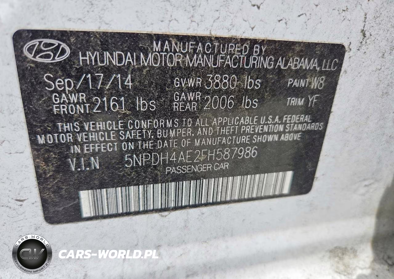 2015 Hyundai Elantra Se VIN:5NPDH4AE2FH587986 - 12