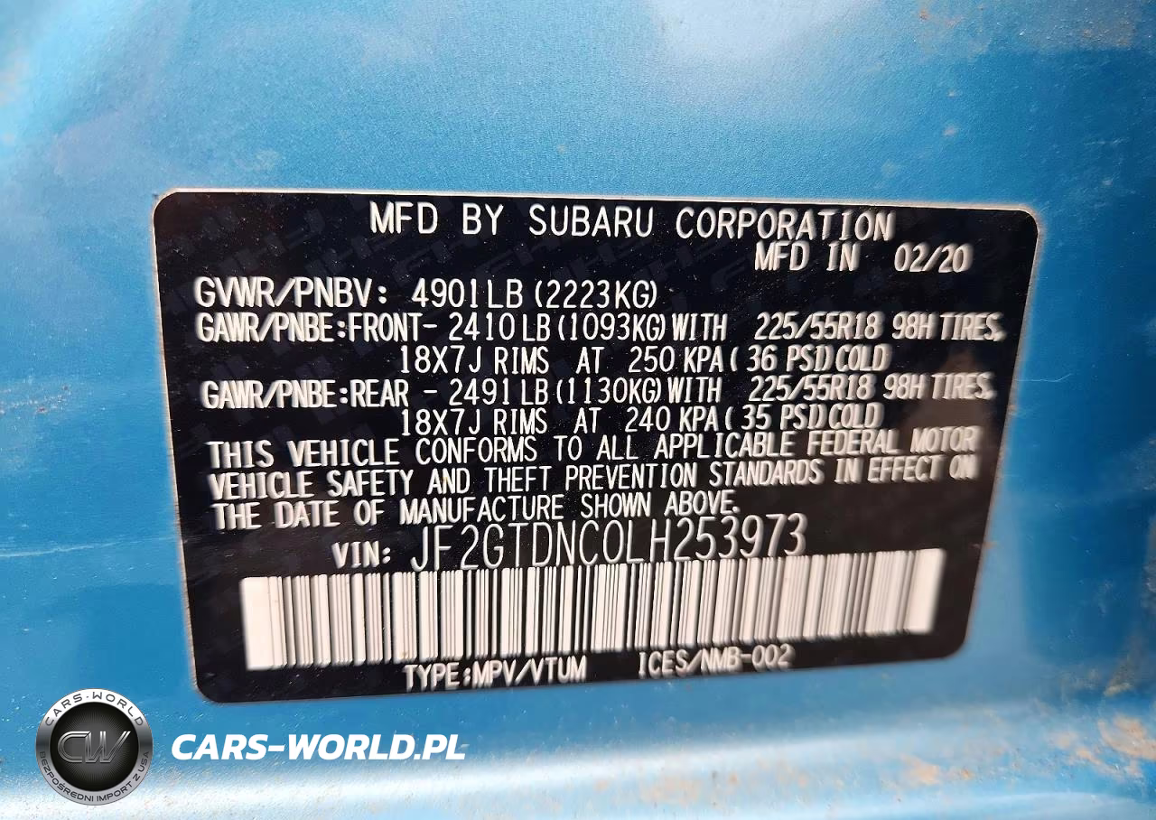 2020 Subaru Crosstrek Limited VIN:JF2GTDNC0LH253973 - 13