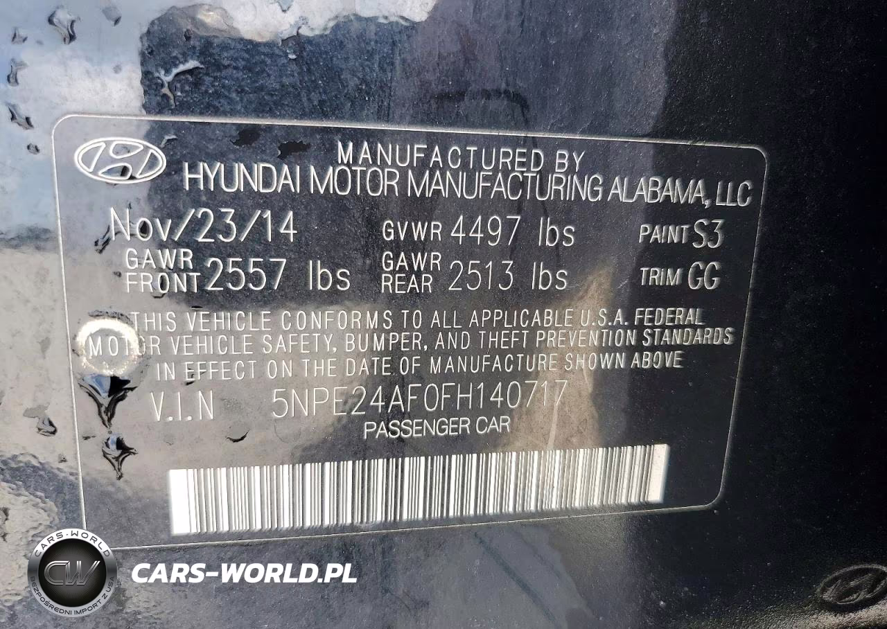 2015 Hyundai Sonata Se VIN:5NPE24AF0FH140717 - 12