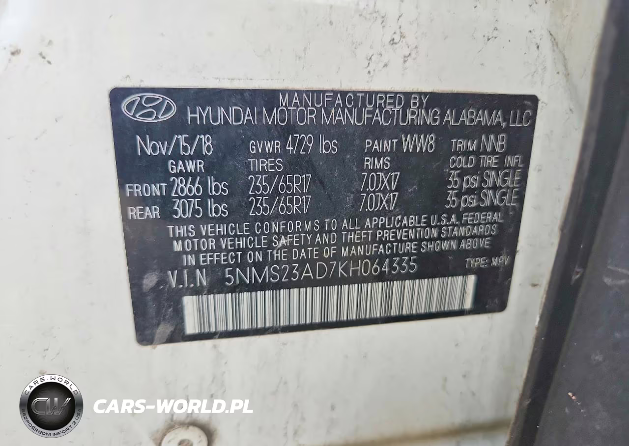 2019 Hyundai Santa Fe Se VIN:5NMS23AD7KH064335 - 13