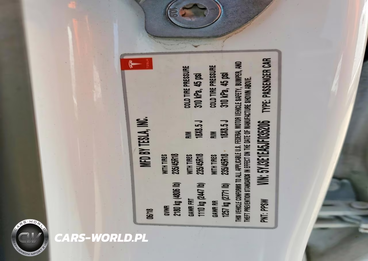 2018 Tesla Model 3 VIN:5YJ3E1EA5JF035206 - 13