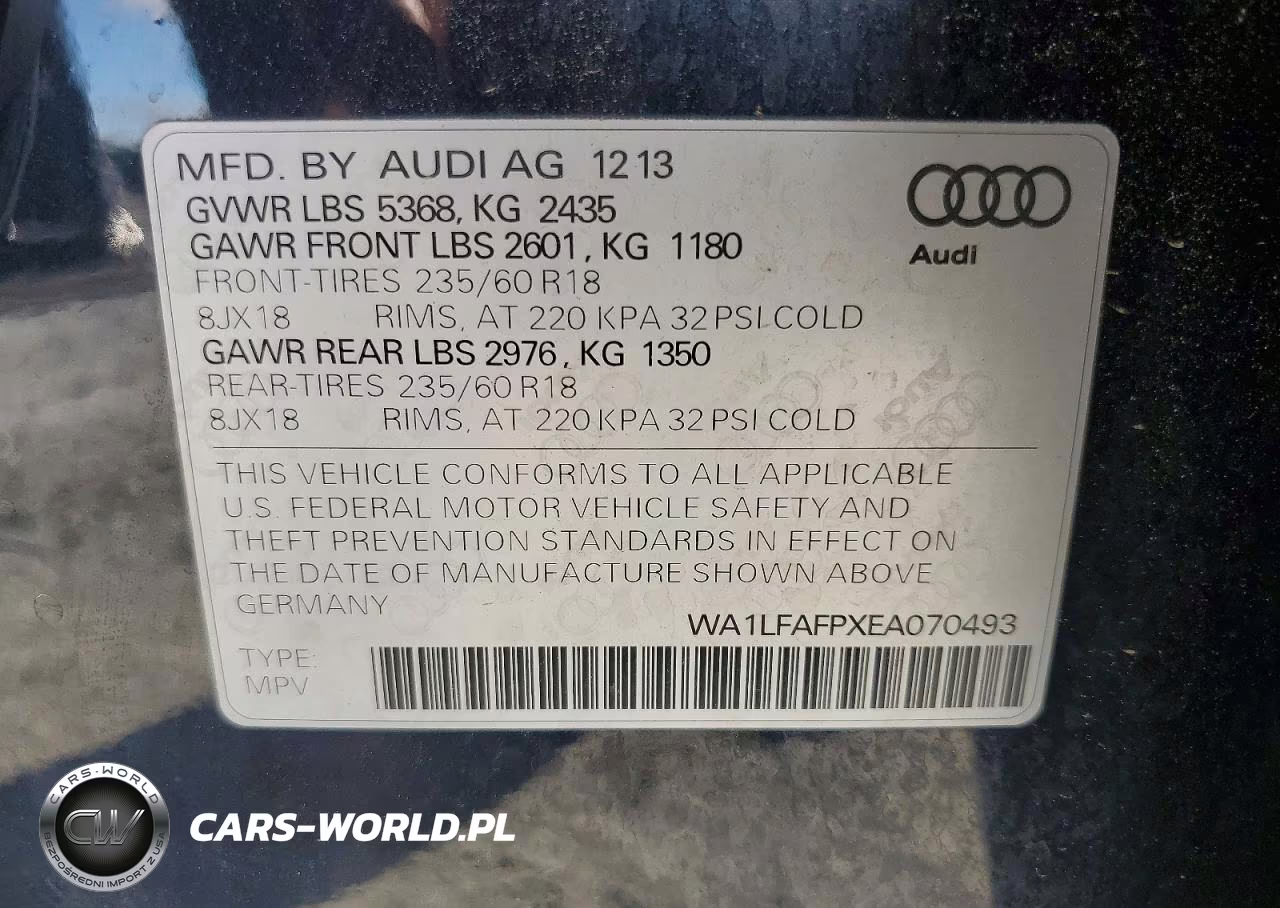 2014 Audi Q5 Premium Plus VIN:WA1LFAFPXEA070493 - 13