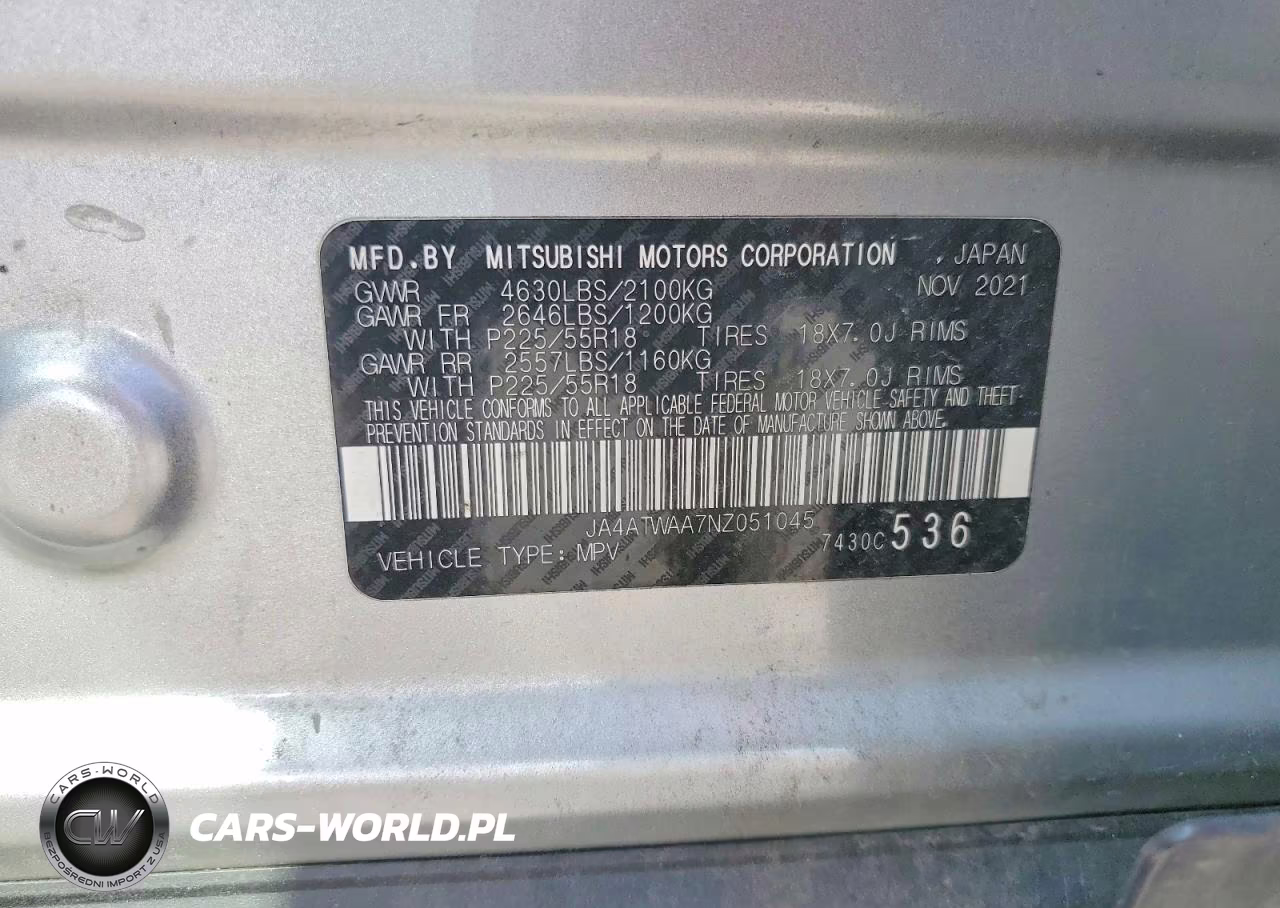 2022 Mitsubishi Eclipse Cross Se VIN:JA4ATWAA7NZ051045 - 12