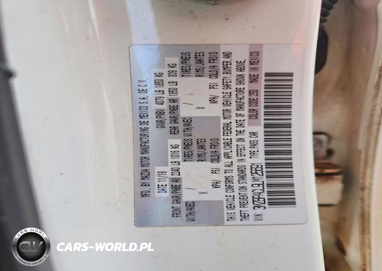 2020 Mazda 3 Select VIN:3MZBPACL9LM125691 - 12