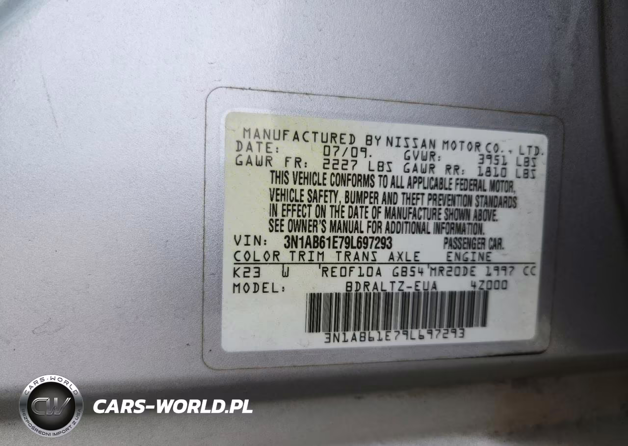 2009 Nissan Sentra VIN:3N1AB61E79L697293 - 12