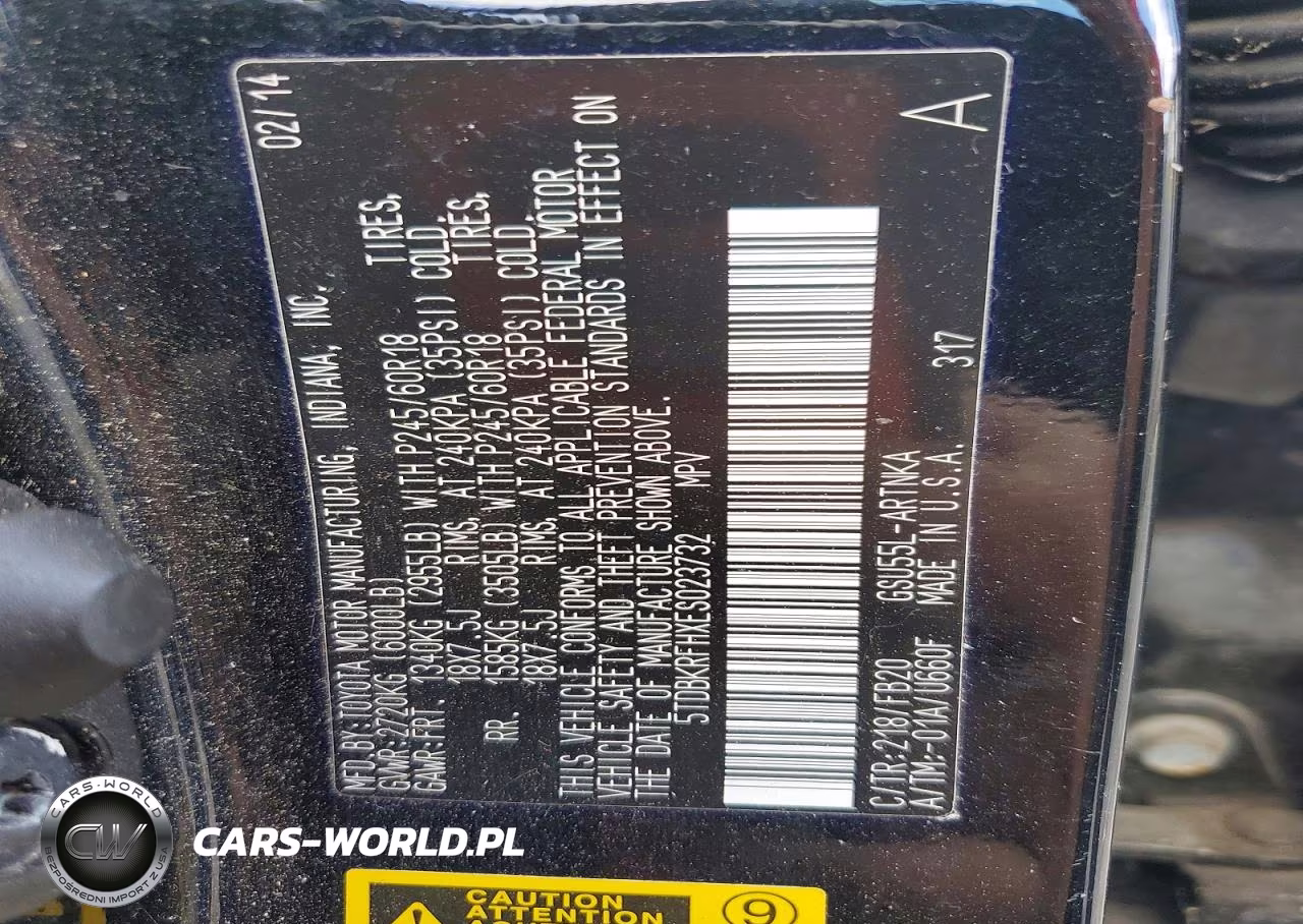 2014 Toyota Highlander Le VIN:5TDBKRFHXES023732 - 13