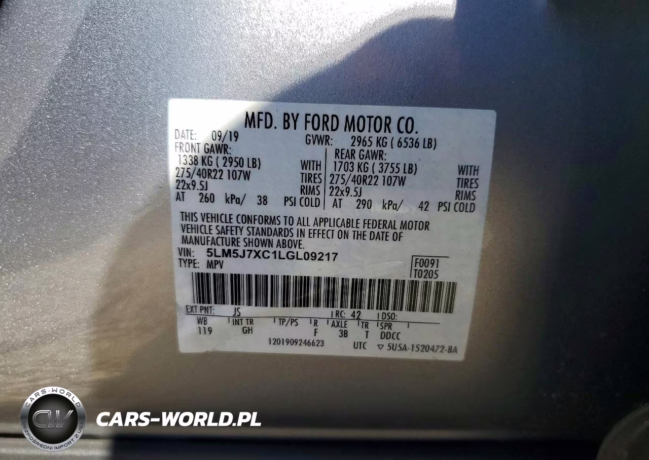 2020 Lincoln Aviator Reserve VIN:5LM5J7XC1LGL09217 - 13