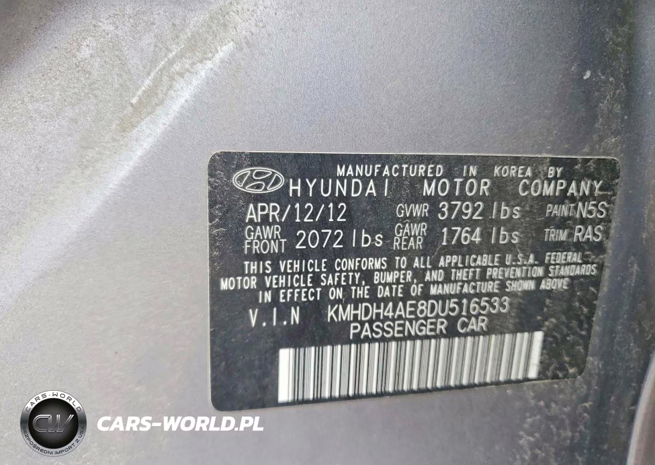 2013 Hyundai Elantra Limited VIN:KMHDH4AE8DU516533 - 12