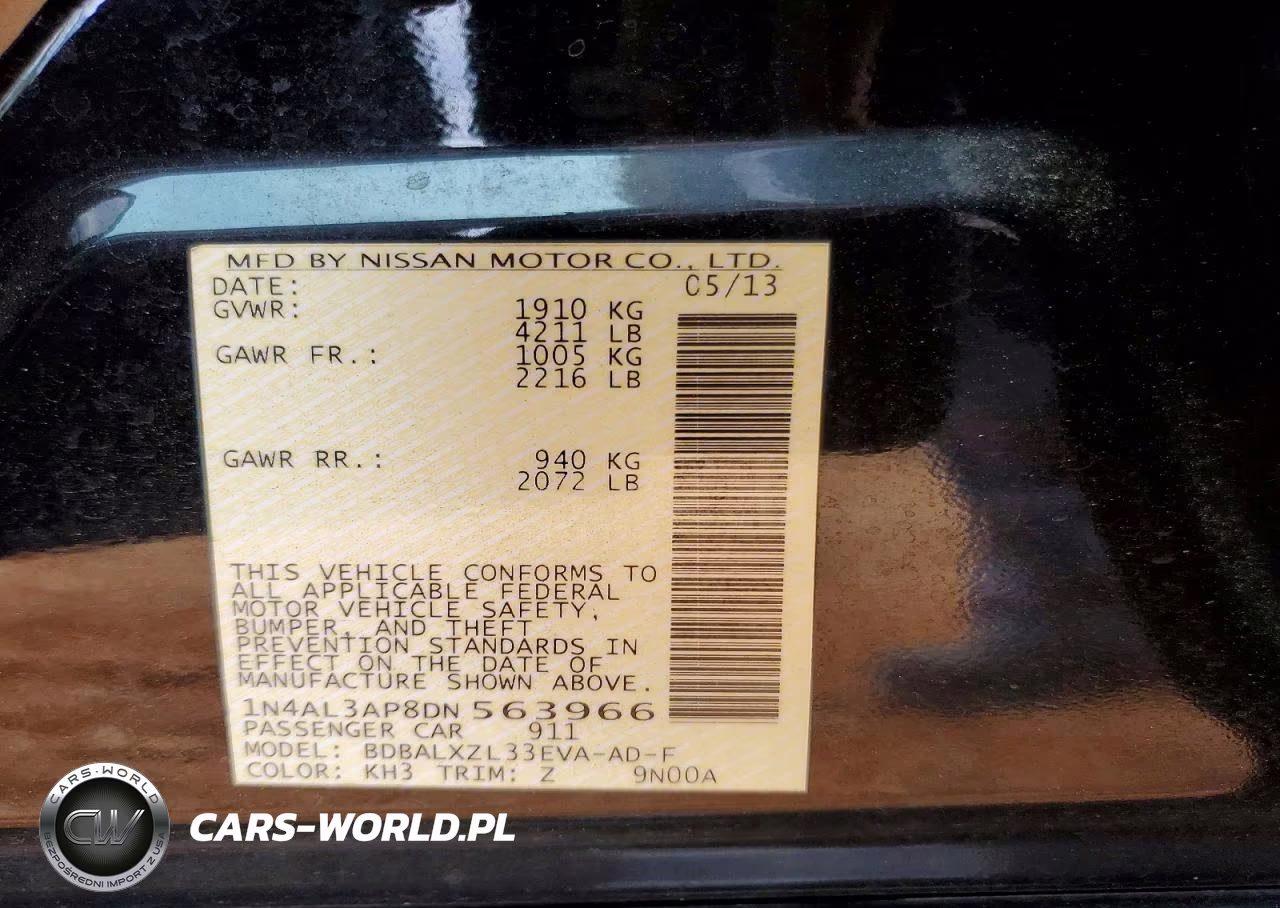 2013 Nissan Altima 2.5 VIN:1N4AL3AP8DN563966 - 12