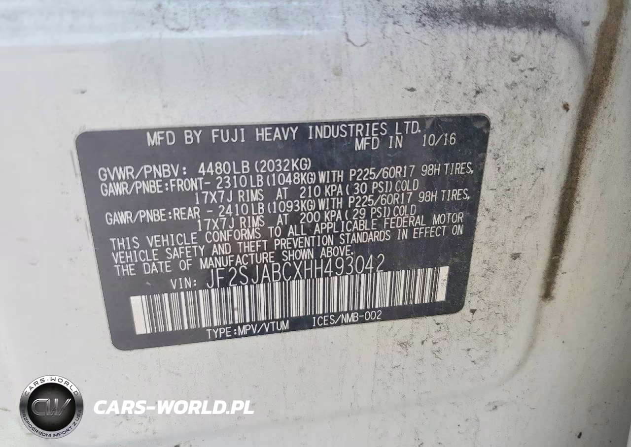2017 Subaru Forester 2.5I VIN:JF2SJABCXHH493042 - 12