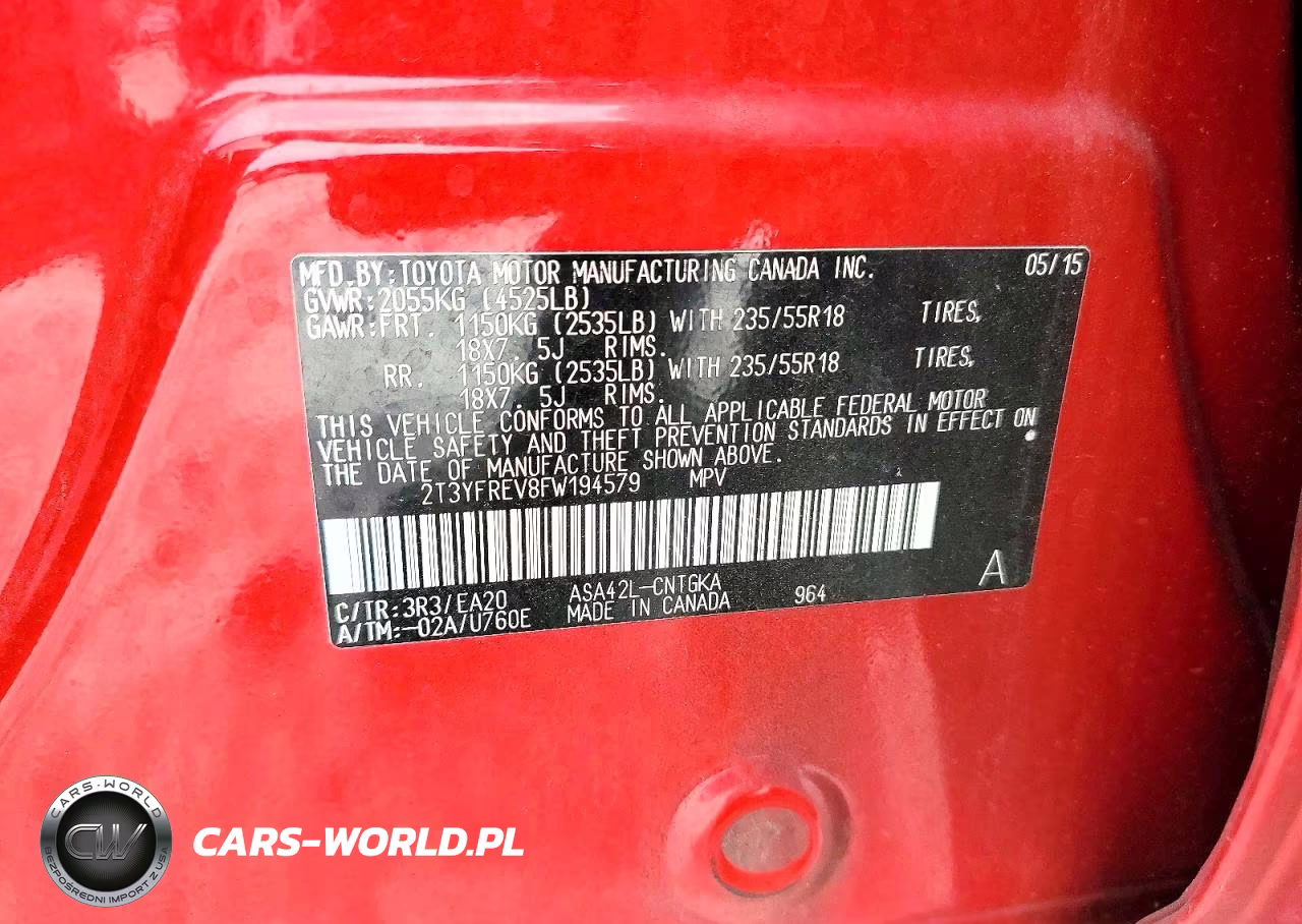 2015 Toyota Rav4 Limited VIN:2T3YFREV8FW194579 - 13