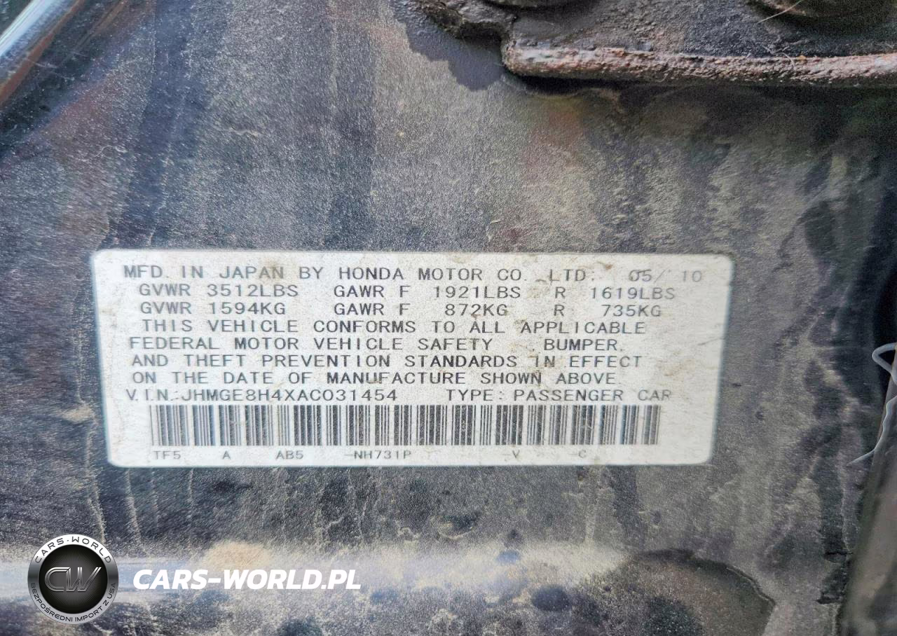 2010 Honda Fit Sport VIN:JHMGE8H4XAC031454 - 13