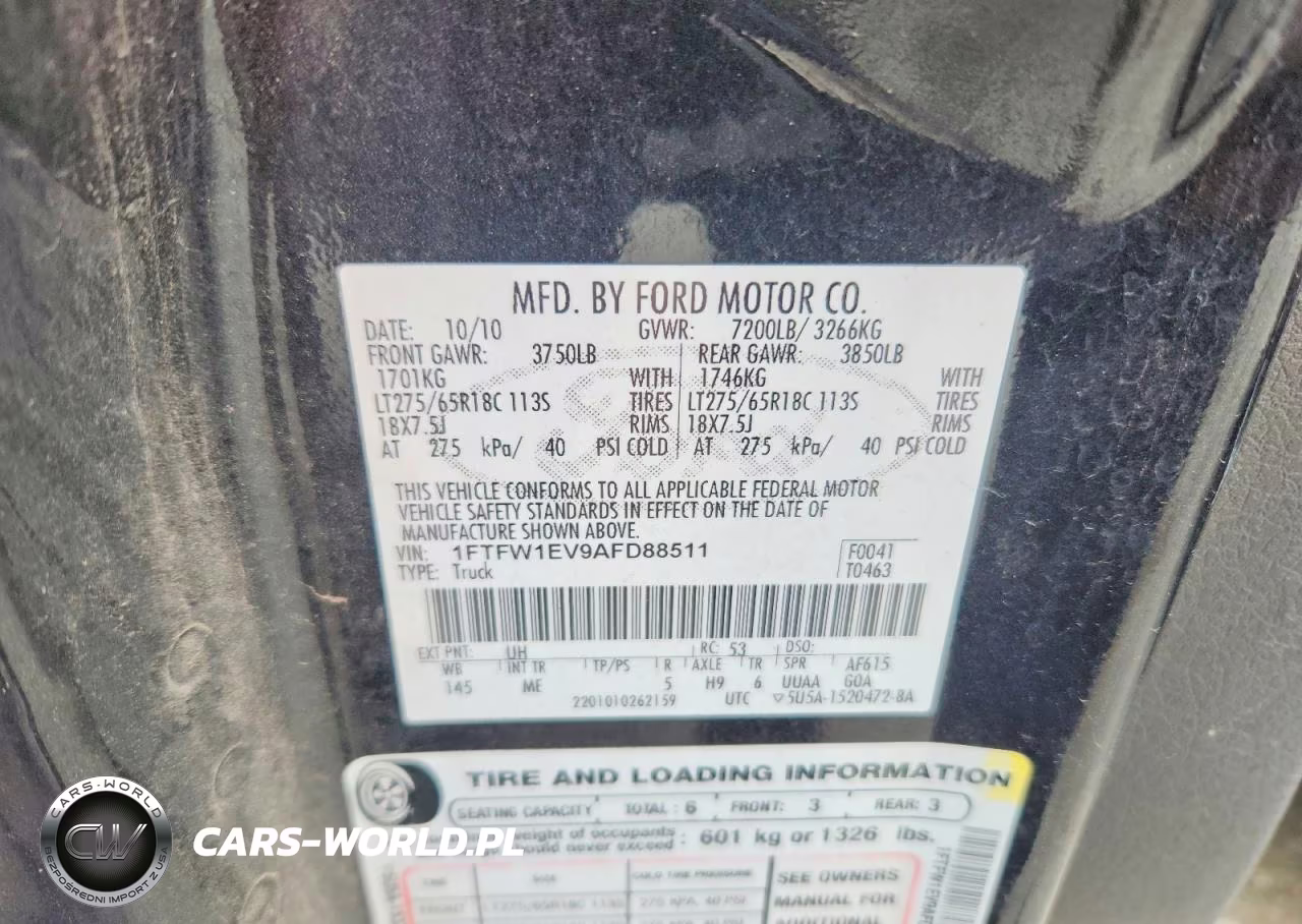 2010 Ford F150 Supercrew VIN:1FTFW1EV9AFD88511 - 12