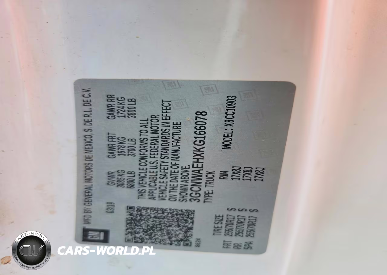 2019 Chevrolet Silverado C1500 VIN:3GCNWAEHXKG166078 - 12