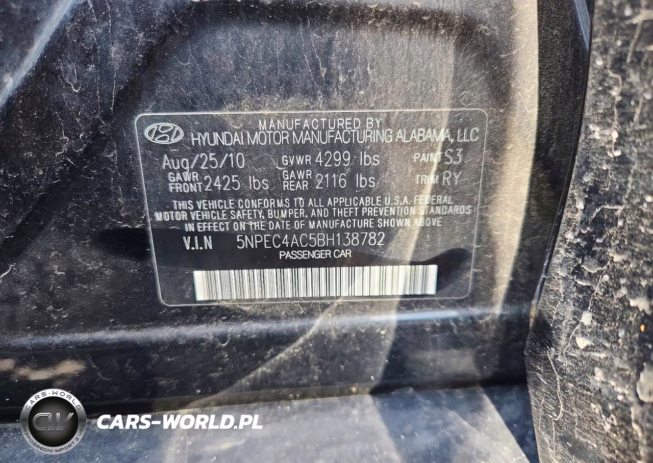 2011 Hyundai Sonata Limited VIN:5NPEC4AC5BH138782 - 12
