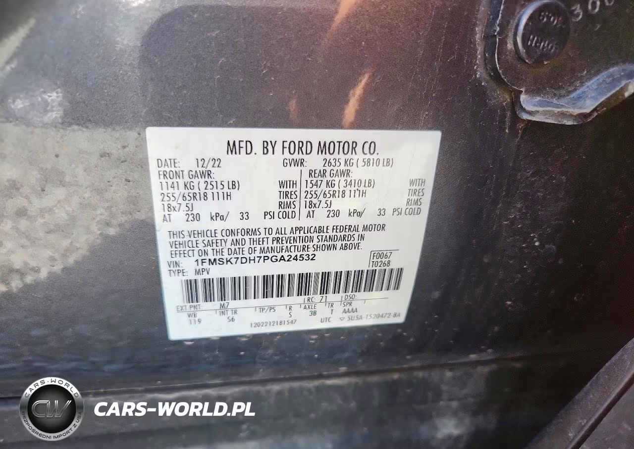 2023 Ford Explorer Xlt VIN:1FMSK7DH7PGA24532 - 12