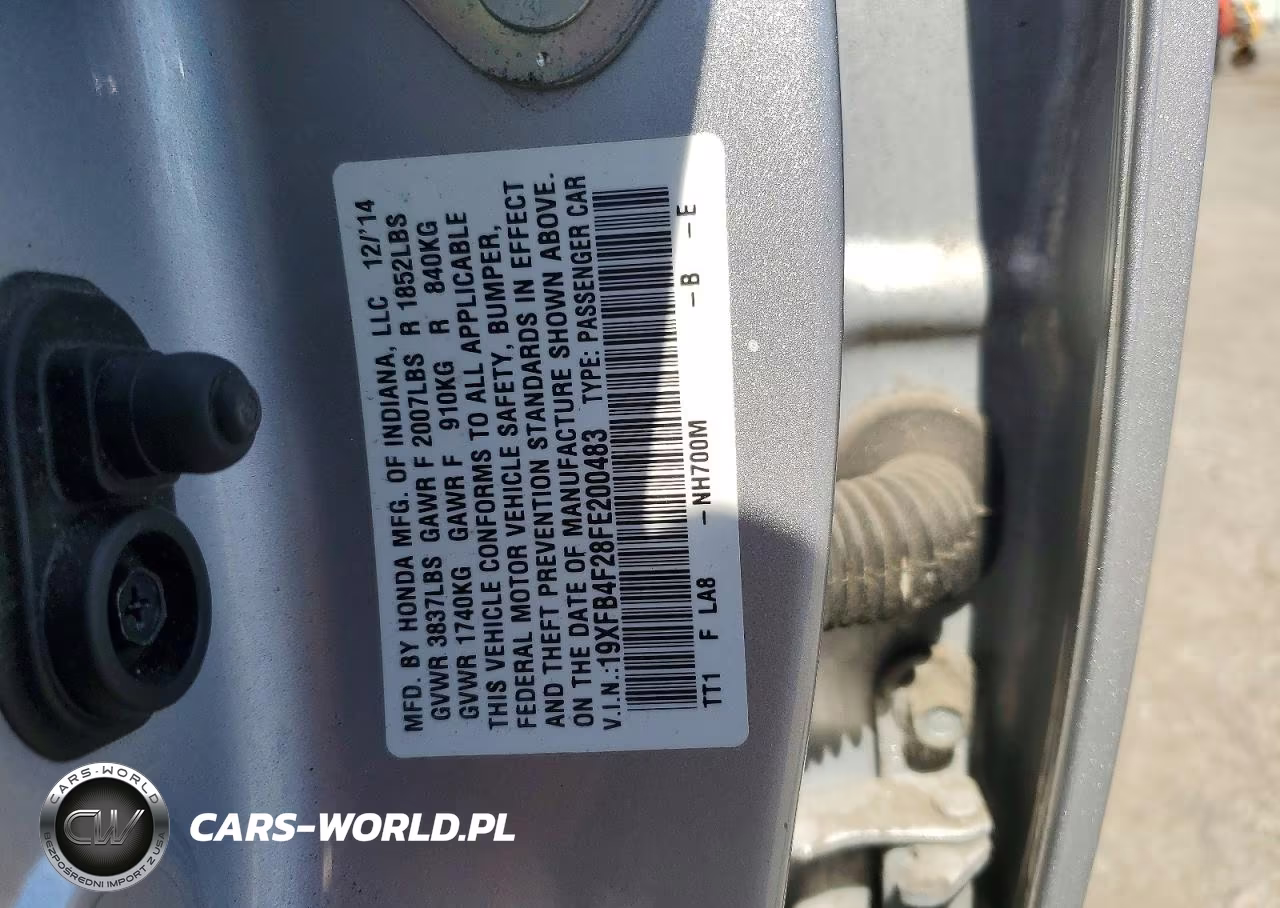 2015 Honda Civic Hybrid VIN:19XFB4F28FE200483 - 12