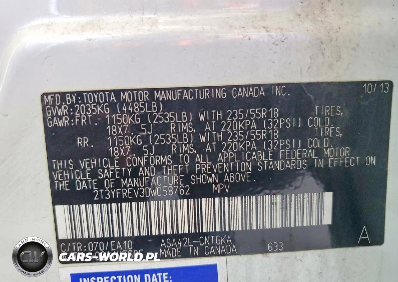 2013 Toyota Rav4 Limited VIN:2T3YFREV3DW058762 - 13
