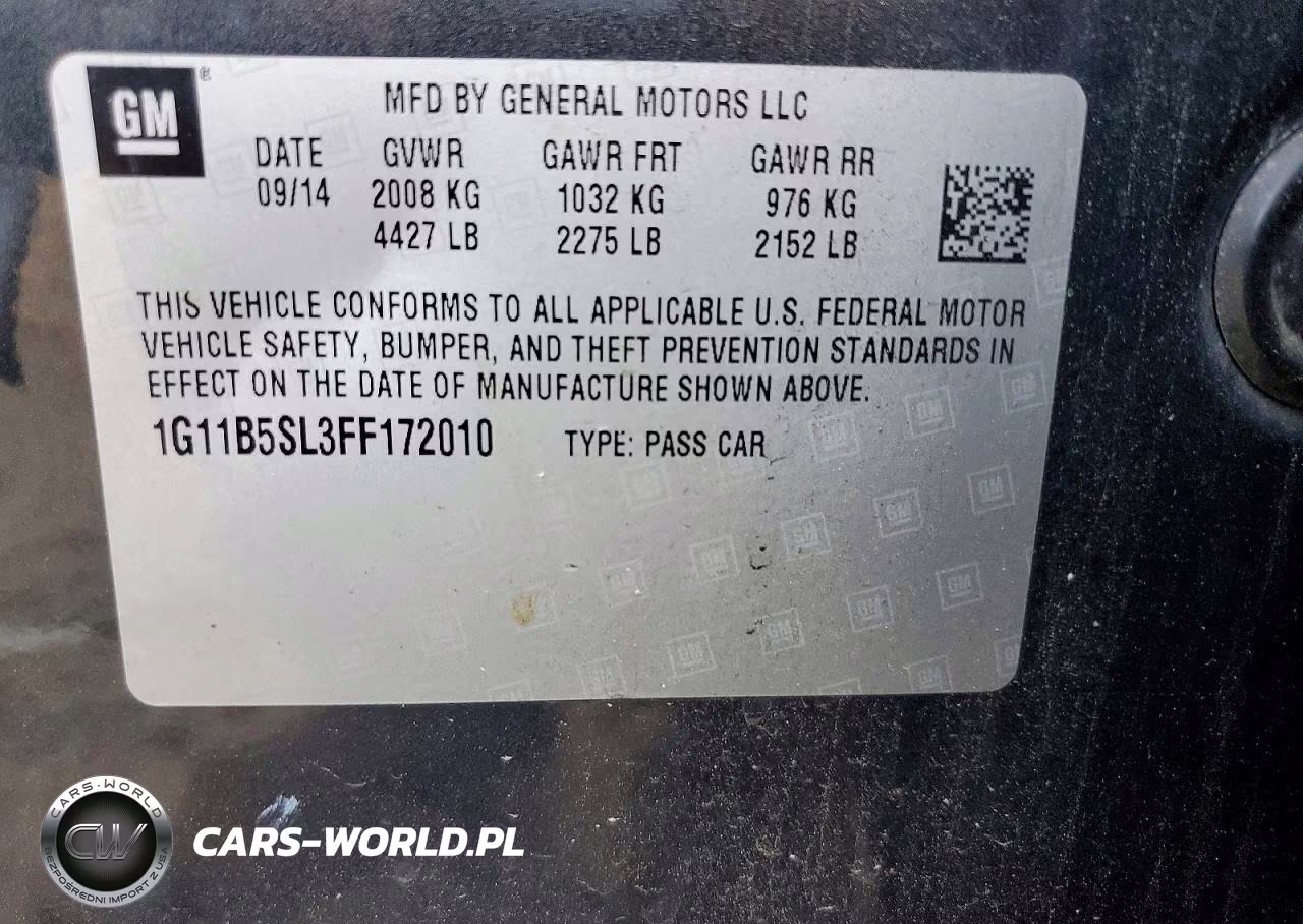2015 Chevrolet Malibu Ls VIN:1G11B5SL3FF172010 - 12