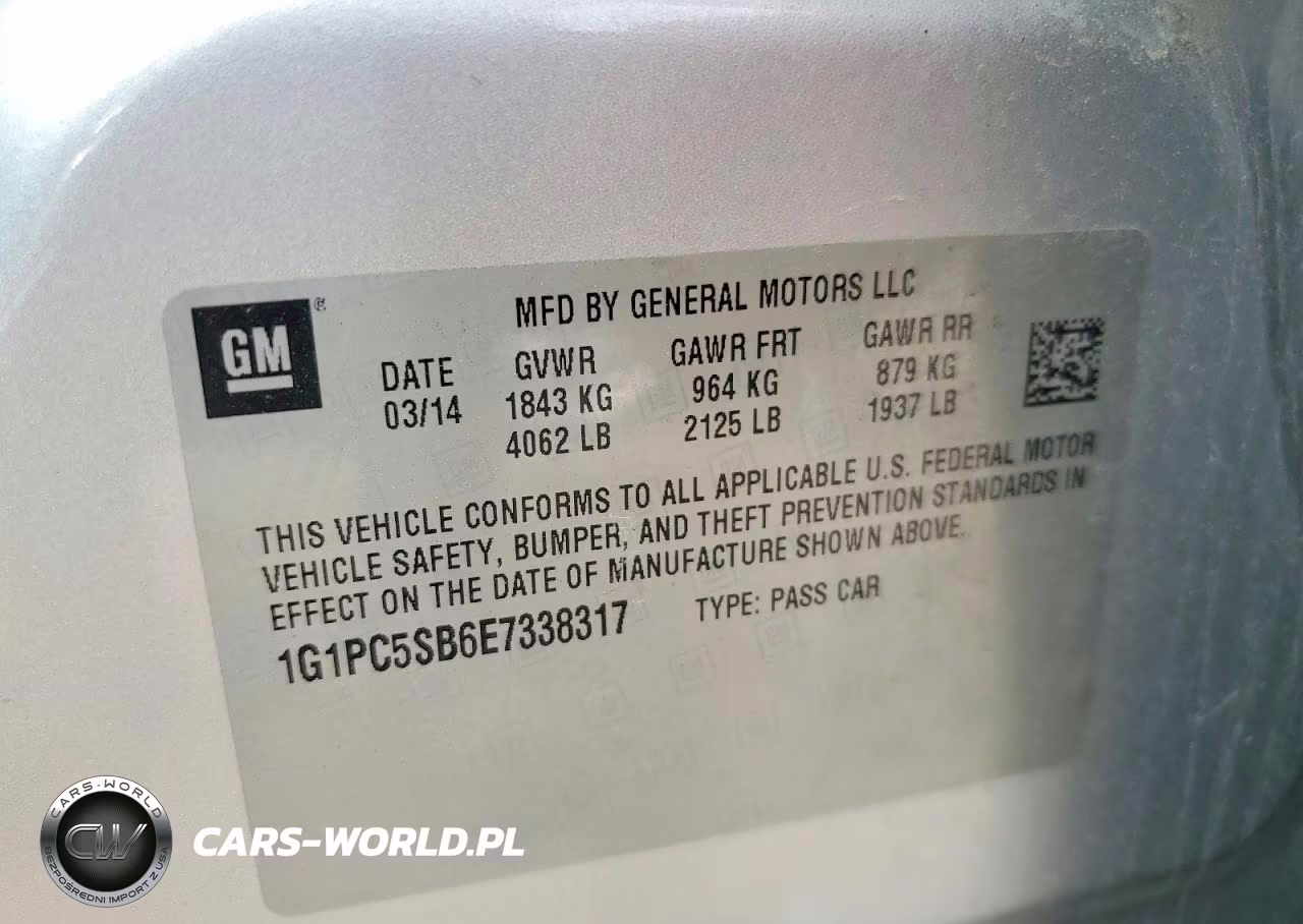 2014 Chevrolet Cruze Lt VIN:1G1PC5SB6E7338317 - 12