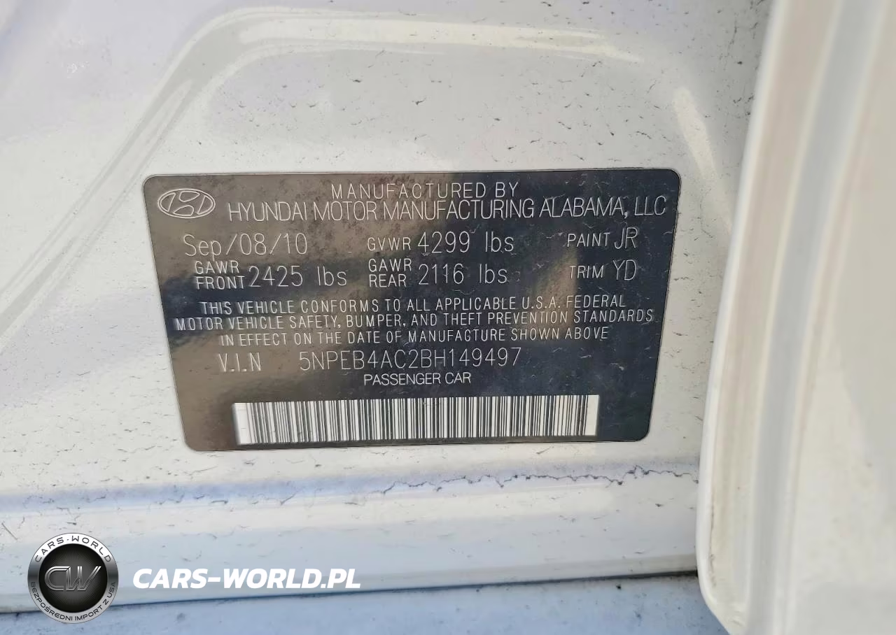 2011 Hyundai Sonata Gls VIN:5NPEB4AC2BH149497 - 12