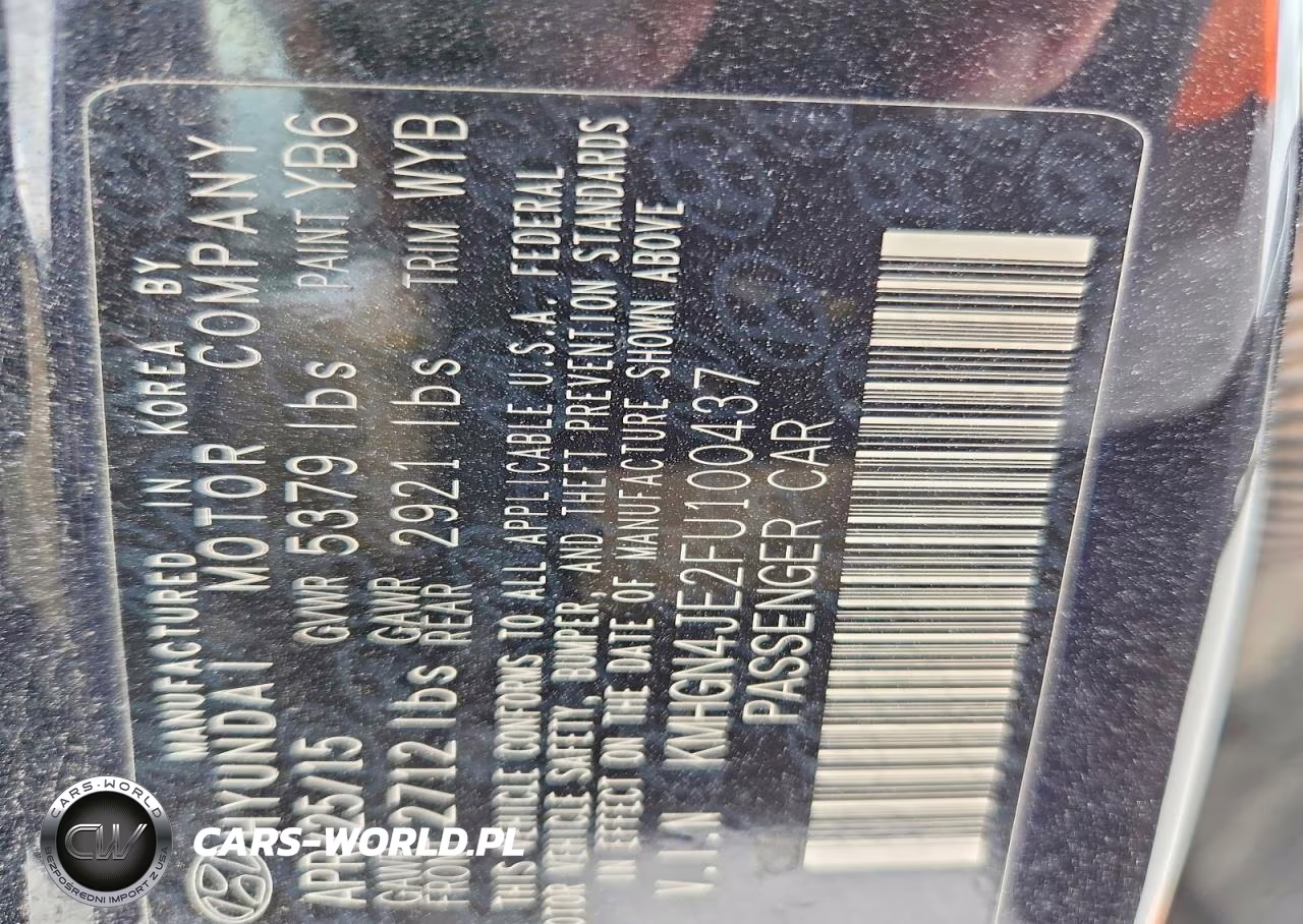 2015 Hyundai Genesis 3.8L VIN:KMHGN4JE2FU100437 - 12