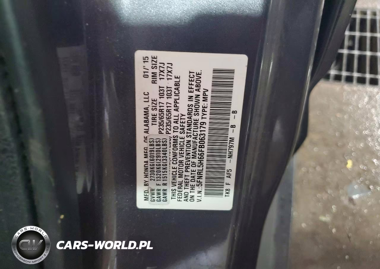2015 Honda Odyssey Exl VIN:5FNRL5H66FB063179 - 13