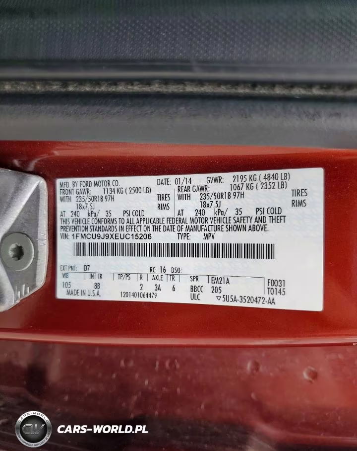 2014 Ford Escape Titanium VIN:1FMCU9J9XEUC15206 - 14