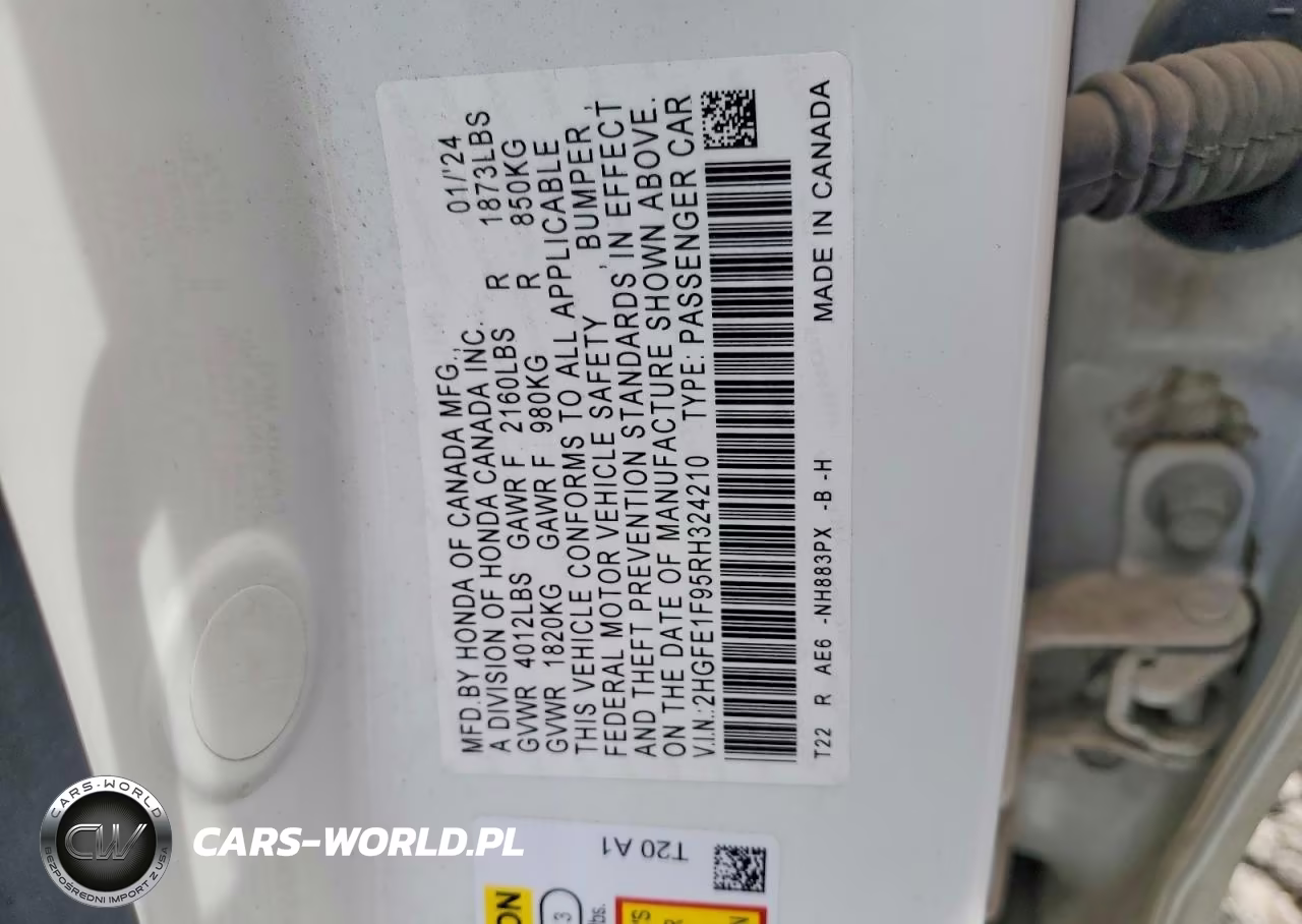 2024 Honda Civic Touring VIN:2HGFE1F95RH324210 - 12