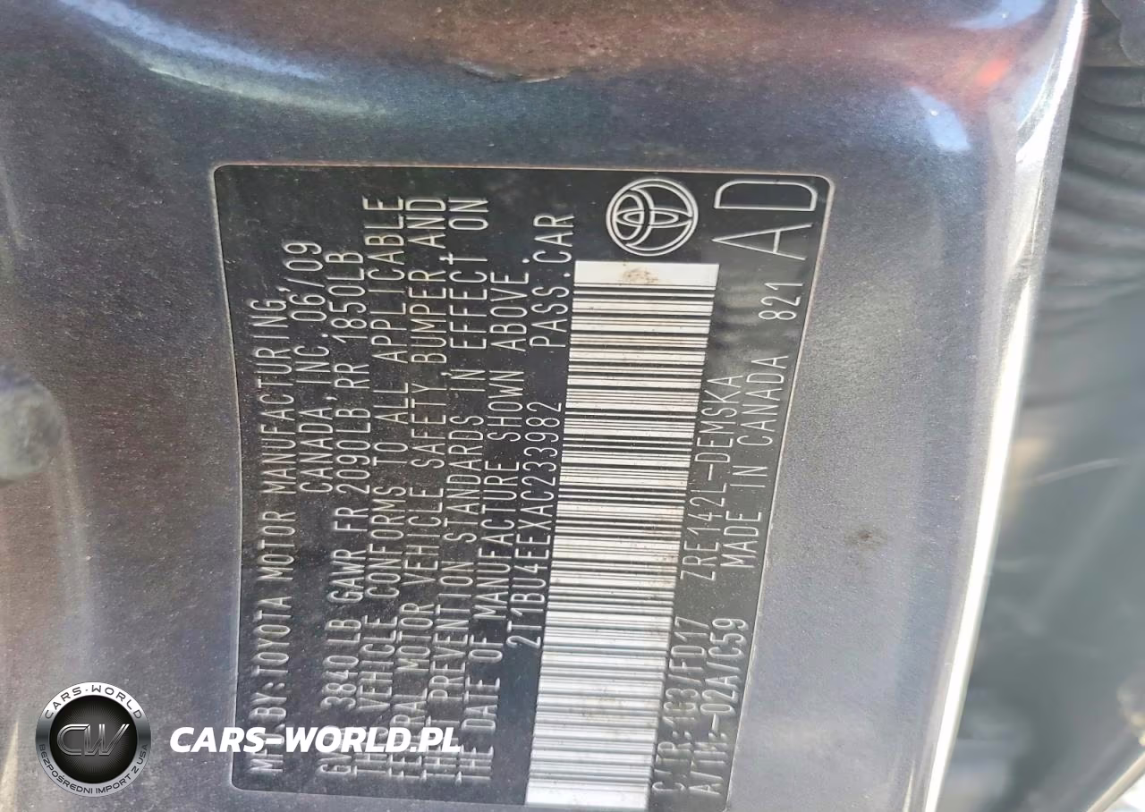 2010 Toyota Corolla S VIN:2T1BU4EEXAC233982 - 12