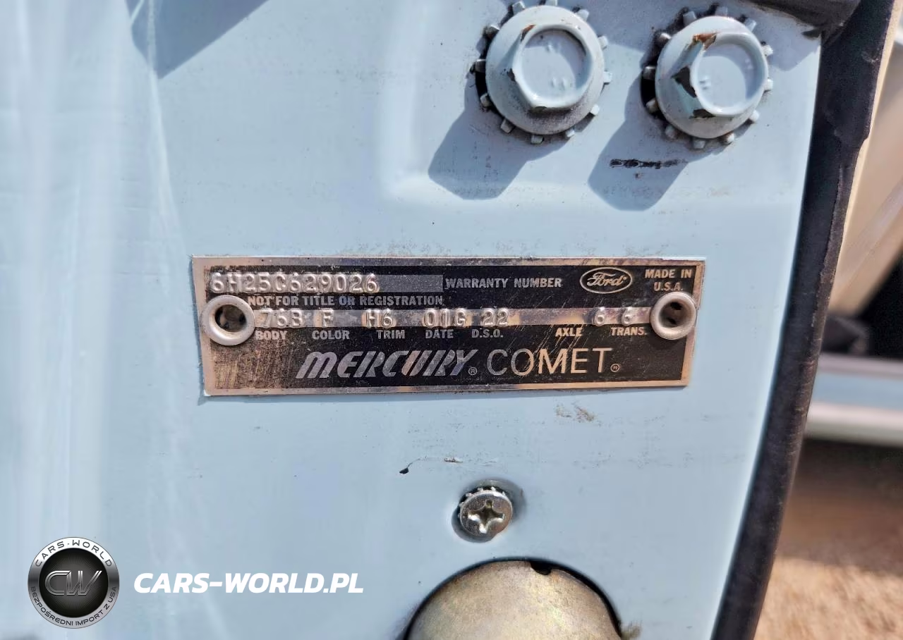 1966 Mercury Comet VIN:6H25C629026 - 13