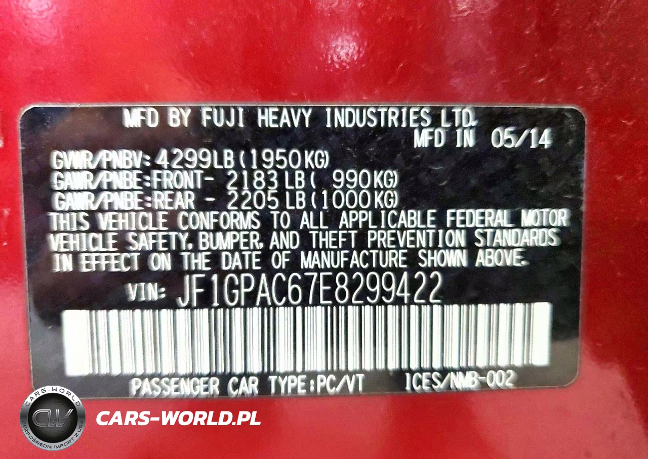 2014 Subaru Impreza Premium VIN:JF1GPAC67E8299422 - 12