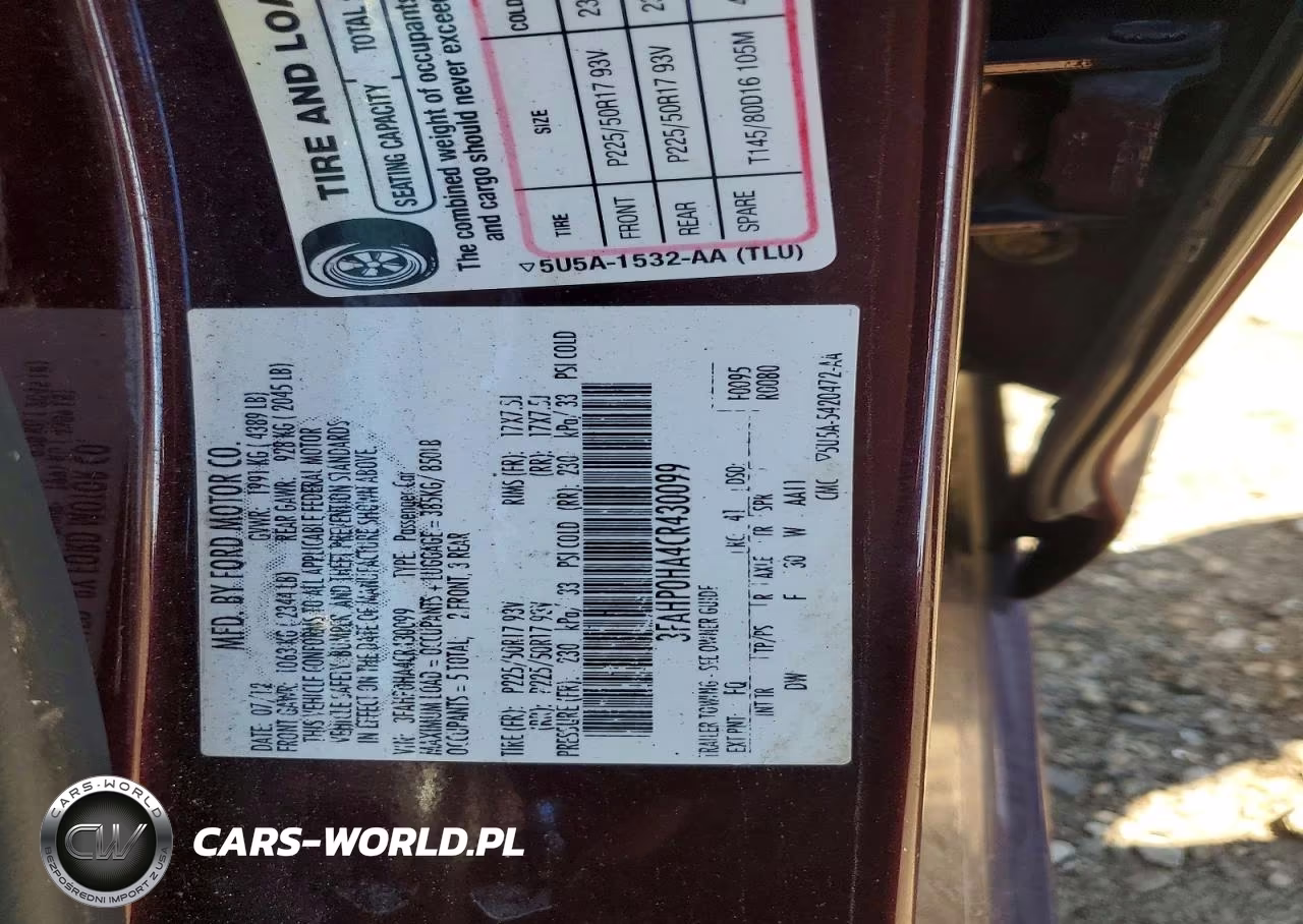 2012 Ford Fusion Se VIN:3FAHP0HA4CR430099 - 12