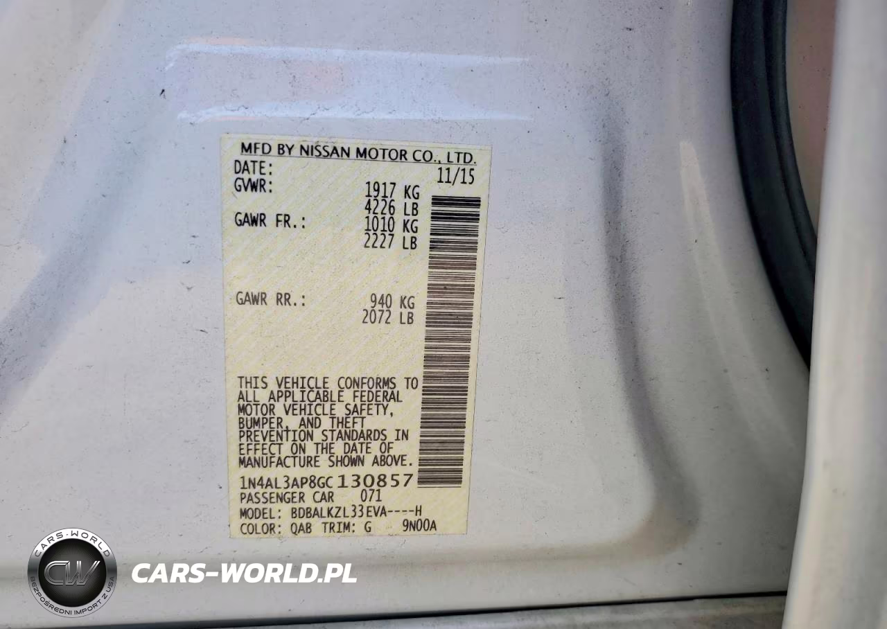 2016 Nissan Altima 2.5 Sv VIN:1N4AL3AP8GC130857 - 12