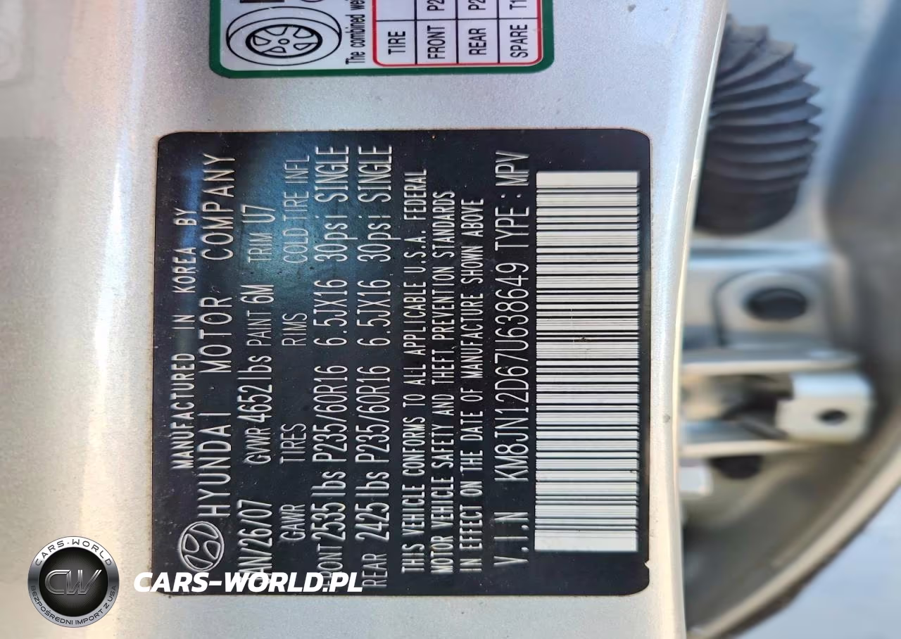 2007 Hyundai Tucson Se VIN:KM8JN12D67U638649 - 13