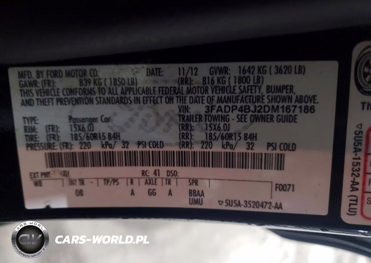 2013 Ford Fiesta VIN:3FADP4BJ2DM167186 - 12