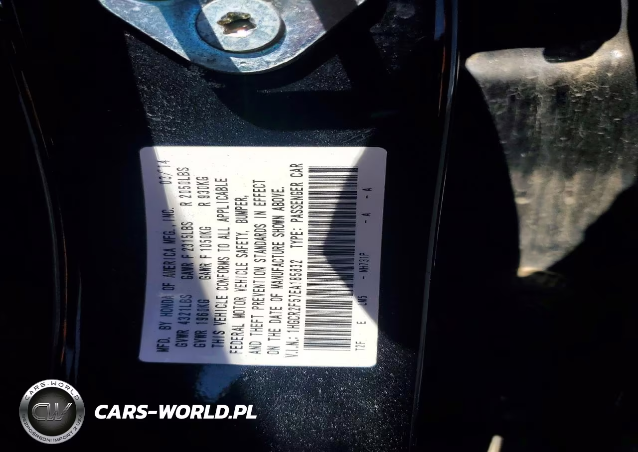 2014 Honda Accord Sport VIN:1HGCR2F57EA185832 - 12