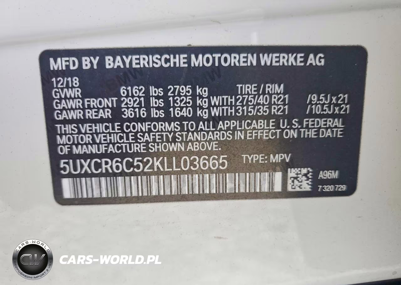 2019 BMW X5 xDrive40I VIN:5UXCR6C52KLL03665 - 13