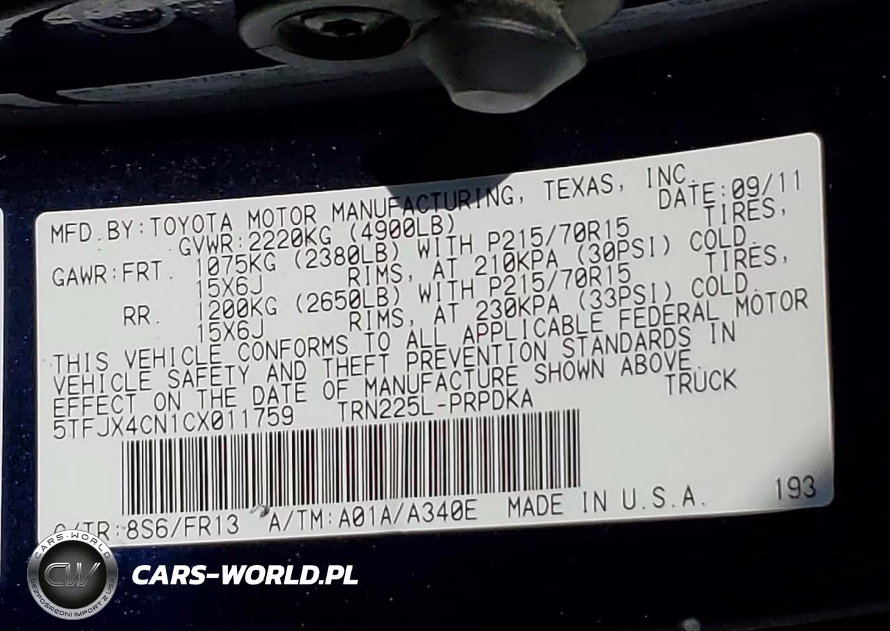 2012 Toyota Tacoma Double Cab VIN:5TFJX4CN1CX011759 - 12