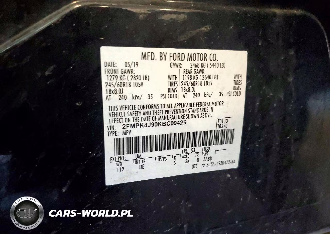 2019 Ford Edge Sel VIN:2FMPK4J90KBC09426 - 13