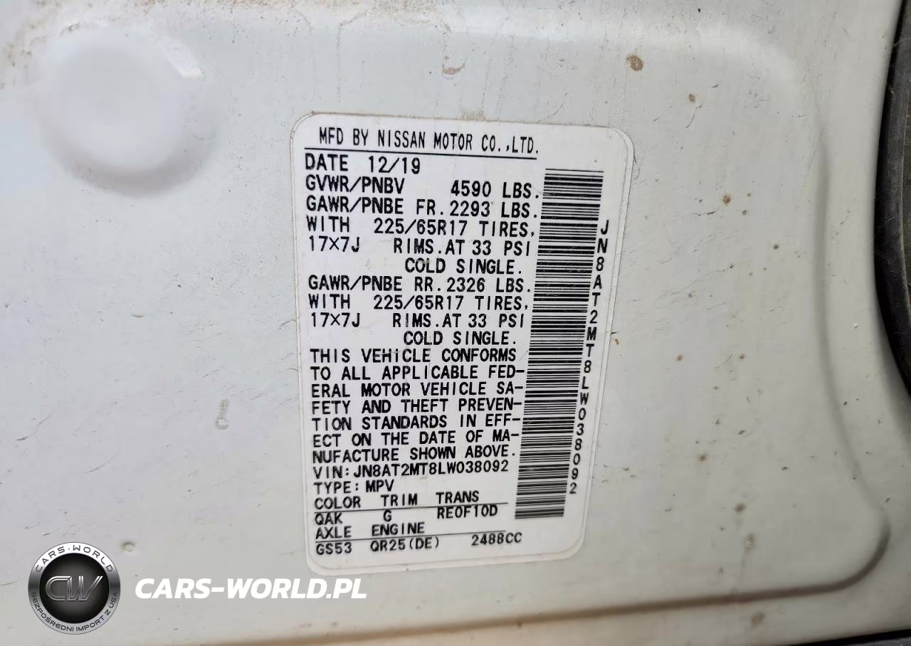 2020 Nissan Rogue S VIN:JN8AT2MT8LW038092 - 13