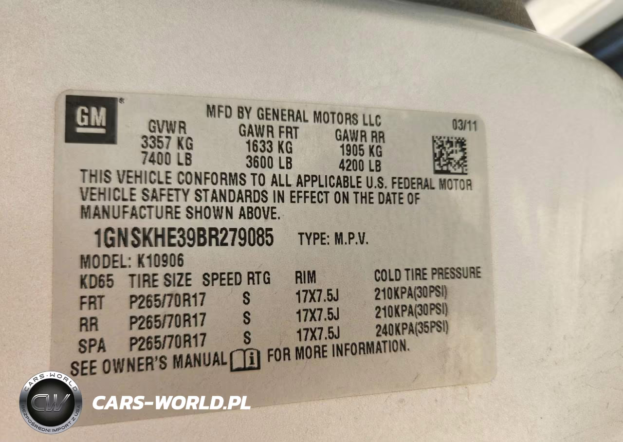 2011 Chevrolet Suburban K1500 Ls VIN:1GNSKHE39BR279085 - 13