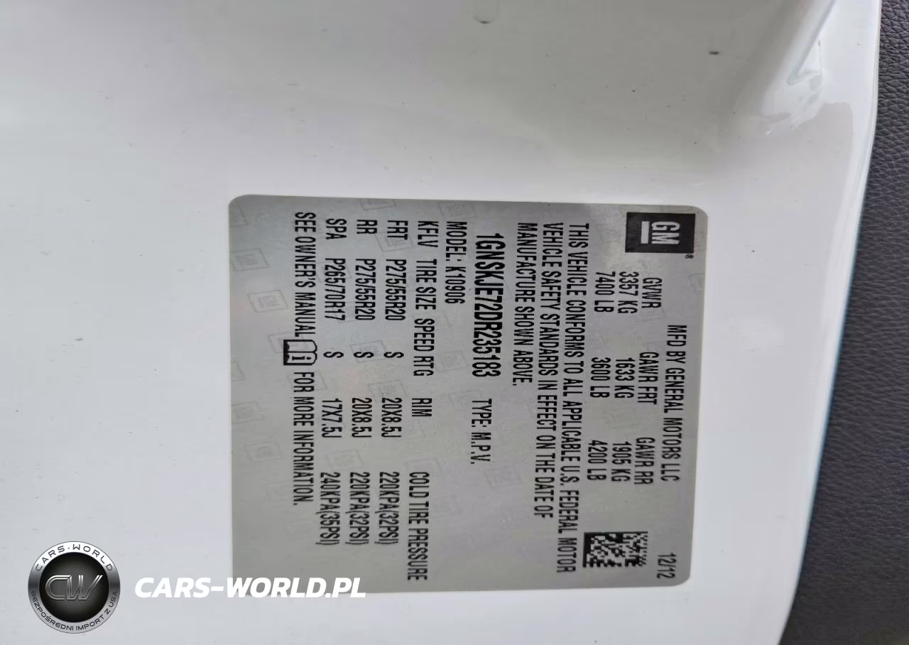 2013 Chevrolet Suburban K1500 Lt VIN:1GNSKJE72DR235183 - 13