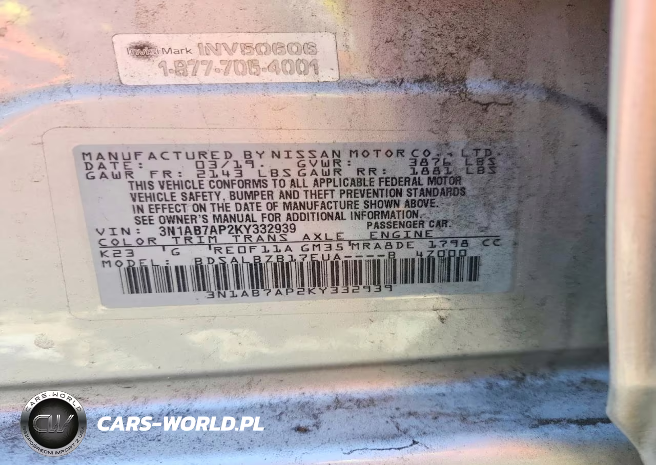 2019 Nissan Sentra S VIN:3N1AB7AP2KY332939 - 12