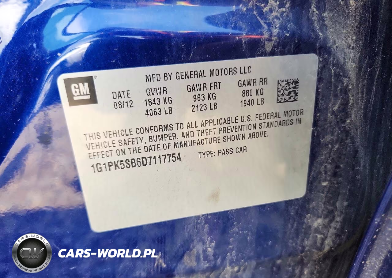 2013 Chevrolet Cruze Lt VIN:1G1PK5SB6D7117754 - 13