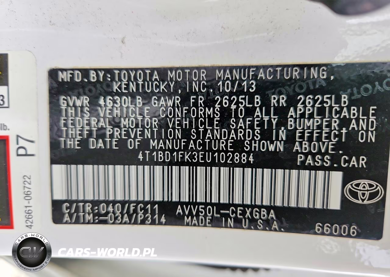 2014 Toyota Camry Hybrid Xle VIN:4T1BD1FK3EU102884 - 12