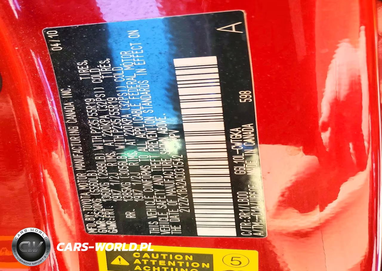2010 Lexus Rx 350 VIN:2T2ZK1BA2AC031542 - 13