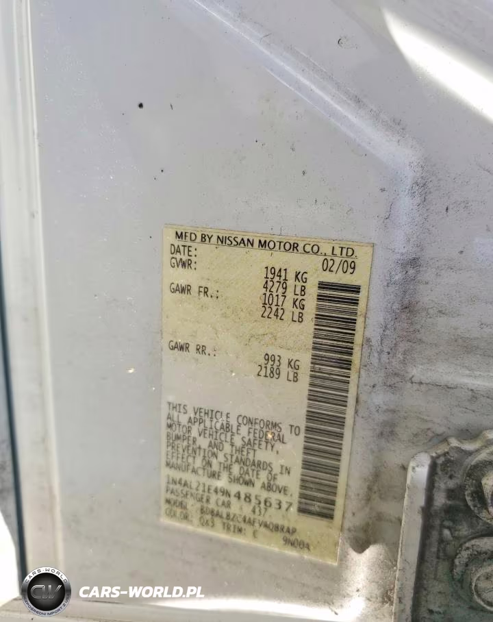2009 Nissan Altima 2.5 VIN:1N4AL21E49N485637 - 12