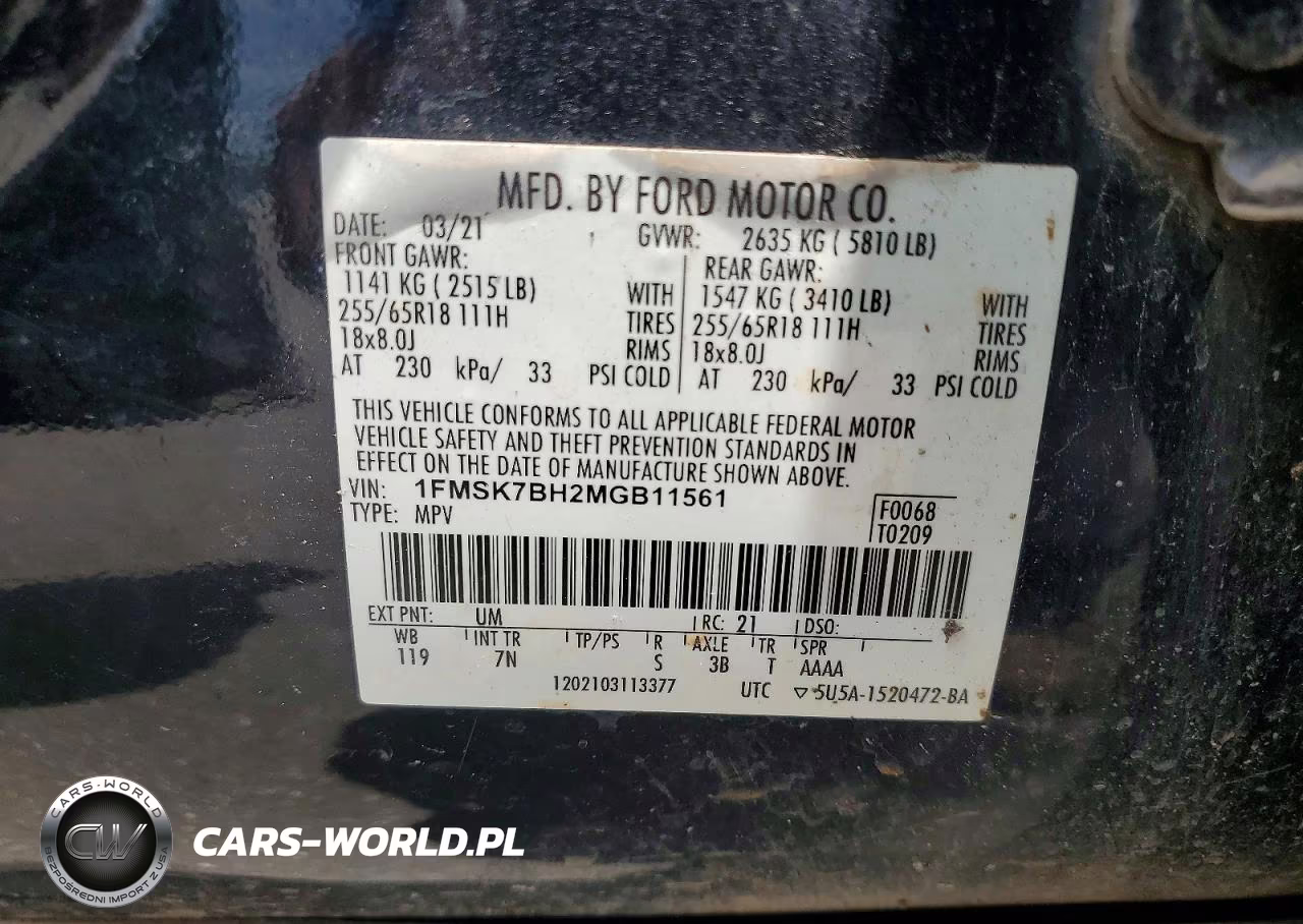 2021 Ford Explorer VIN:1FMSK7BH2MGB11561 - 12